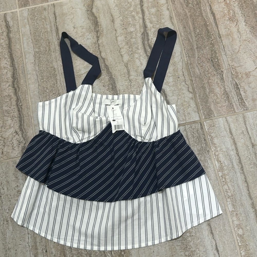 NWT JOIE MARJIE TOP  in Dark Navy Porcelain Small